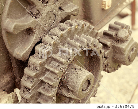 Old machinery details closeup. Old machinery details closeup. 35630479