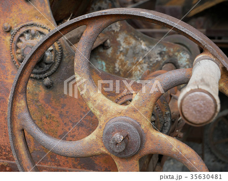 Vintage grain grinder machine. Vintage grain grinder machine. 35630481