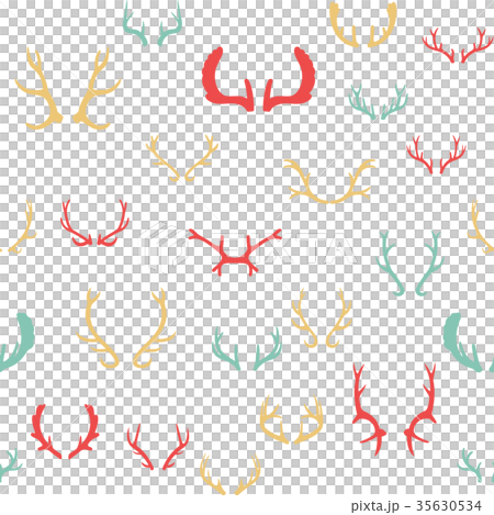 Colorful seamless pattern with deer antlers. - Stock Illustration ...