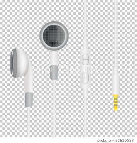 Vector earphones for phone of white color 35630557