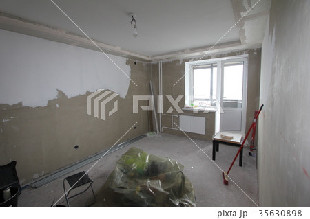 Unfinished apartment interior. Room under Unfinished apartment interior. Room under 35630898
