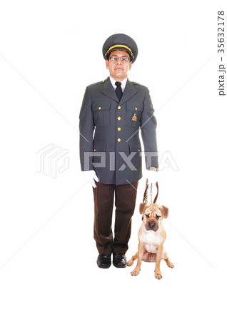 Guard with dog. 35632178