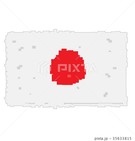 Pixelated flag of Japan 35633815