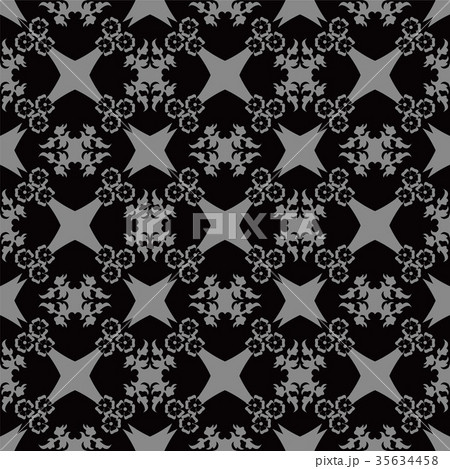 Antique seamless silver retro pattern background 35634458
