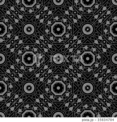 Antique seamless silver retro pattern background 35634704