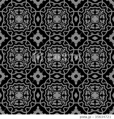 Antique seamless silver retro pattern background Antique seamless silver retro pattern background 35634721