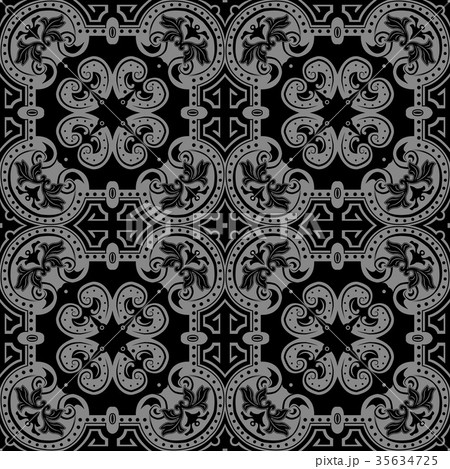 Antique seamless silver retro pattern background Antique seamless silver retro pattern background 35634725