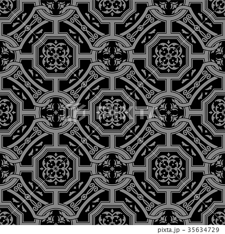 Antique seamless silver retro pattern background Antique seamless silver retro pattern background 35634729