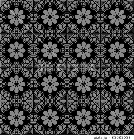Antique seamless silver retro pattern background 35635053