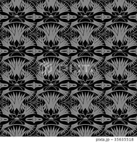 Antique seamless silver retro pattern background 35635518