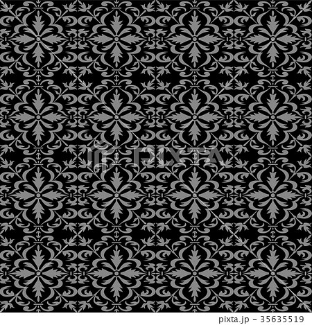 Antique seamless silver retro pattern background 35635519