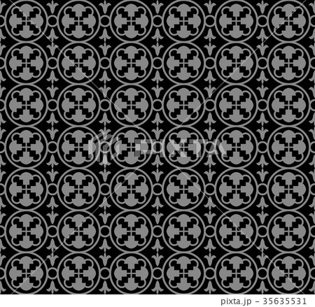 Antique seamless silver retro pattern background 35635531