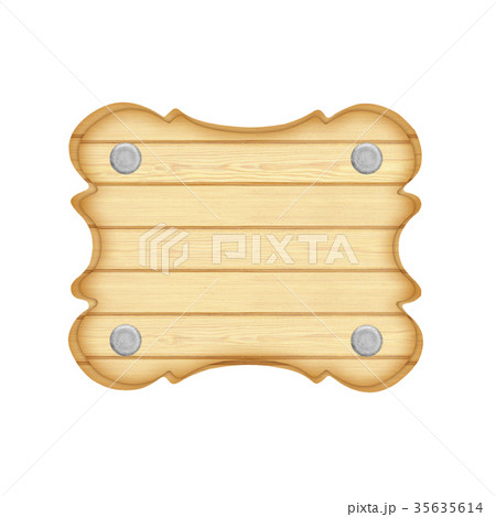 empty wooden sign isolated on white background 35635614