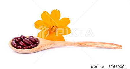 red beans isolated on the white background. red beans isolated on the white background. 35639064