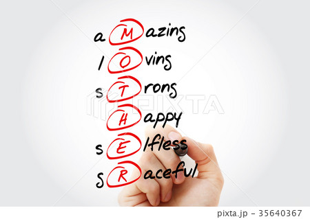Hand writing MOTHER with marker 35640367