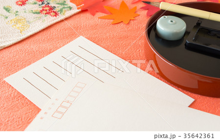 はがき 書道 硯箱 挨拶状 お礼状 短信 秋 はがき 書道 硯箱 挨拶状 お礼状 短信 秋 35642361