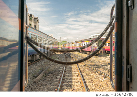 Railroad tracks crossing Railroad tracks crossing 35642786