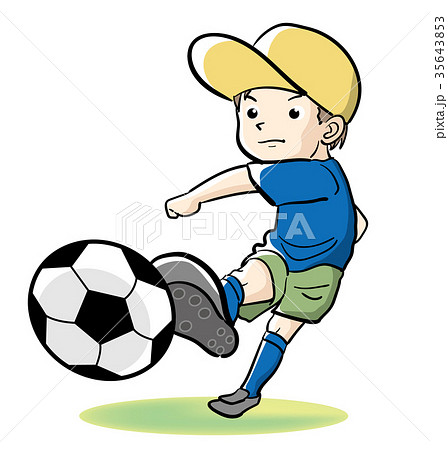 少年サッカー シュートのイラスト素材 35643853 Pixta