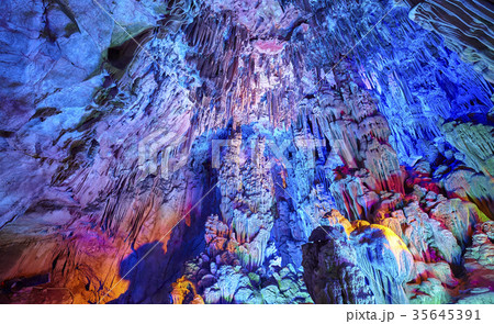The Reed Flute Cave in Guilin, China. The Reed Flute Cave in Guilin, China. 35645391