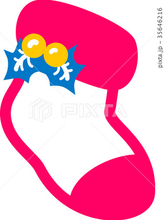 クリスマス靴下　ぴんくブルー　ひいらぎ 35646216