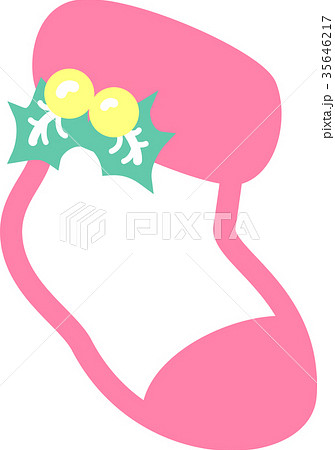 クリスマス靴下　ぴんくブルー　ひいらぎ 35646217