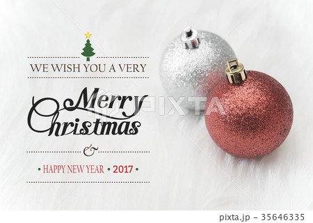 Christmas balls and snowflake with Merry Christmas 35646335