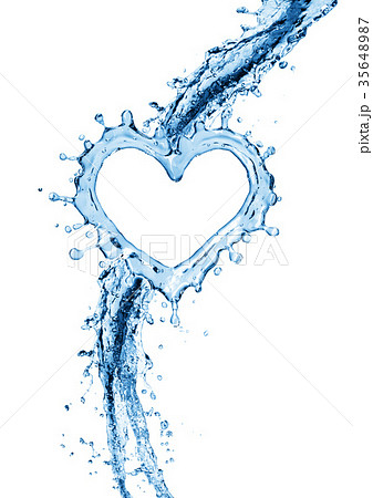 Water splash in the form of a heart. Water splash in the form of a heart. 35648987