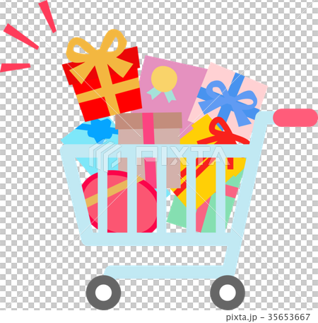 Shopping cart full of goods 35653667