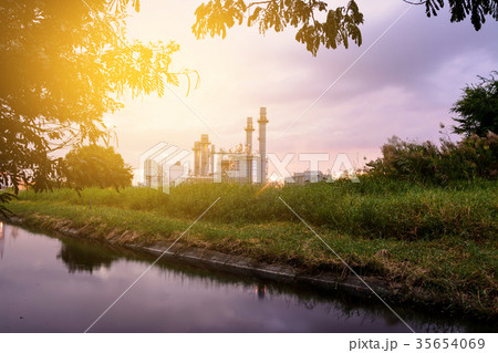Night view at energy electrical plant 35654069