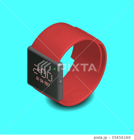 Smart watch in 3D, vector illustration. Smart watch in 3D, vector illustration. 35656160