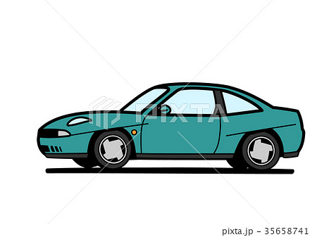 イタリアンクーペ　グリーン系　自動車イラスト 35658741