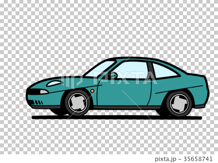 イタリアンクーペ　グリーン系　自動車イラスト 35658741