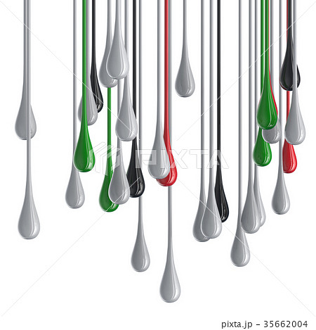 3D color glossy paint drop blobs 35662004