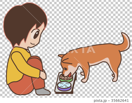 A dog while eating 35662641