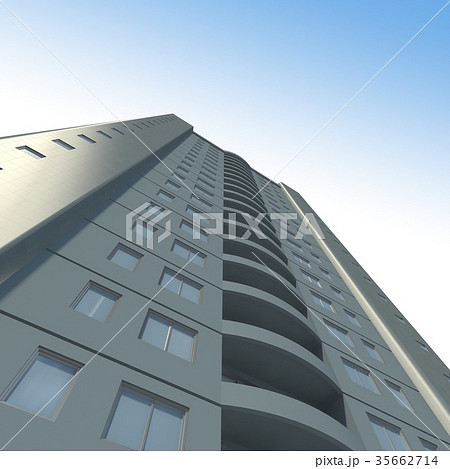 Skyscraper with reflections 3d rendering 35662714