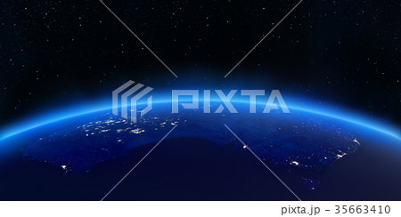 Australia city lights map 3d rendering 35663410