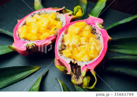 isolated pineapple leaves dragon isolated pineapple leaves dragon 35663799