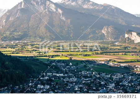 Panorama of the city of Bad Ragaz in Switzerland 35669371