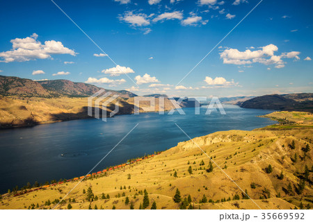 Summer panorama of the Kamloops lake in Canada 35669592