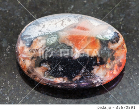 cabochon from Hematite and mookaite gemstone 35670891