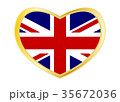Flag of United Kingdom in heart shape Golden frame 35672036
