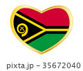 Flag of Vanuatu in heart shape, golden frame 35672040