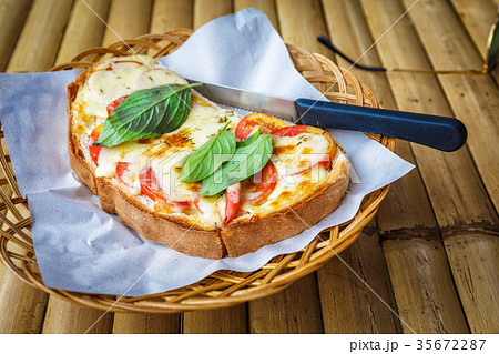 Bruschetta with tomatoes 35672287