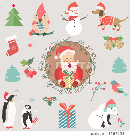 Big holiday set with funny characters and symbols Big holiday set with funny characters and symbols 35672584