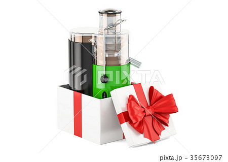 Electric juicer inside gift box, gift concept Electric juicer inside gift box, gift concept 35673097