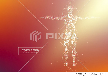Abstract human body with molecules DNA. Medicine 35673179