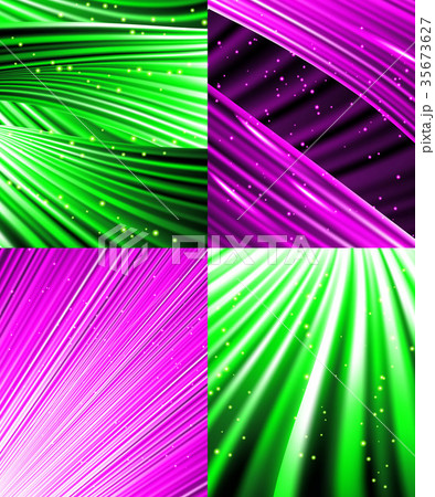 Set of background colourful luminous rays. Vector 35673627
