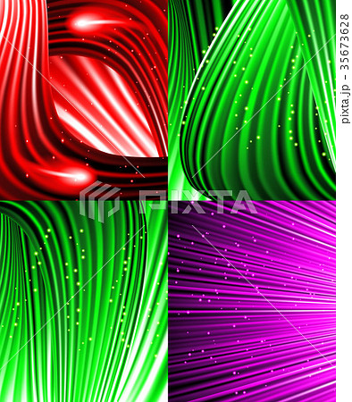 Set of background colourful luminous rays. Vector 35673628