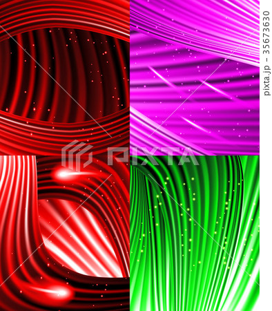 Set of background colourful luminous rays. Vector 35673630