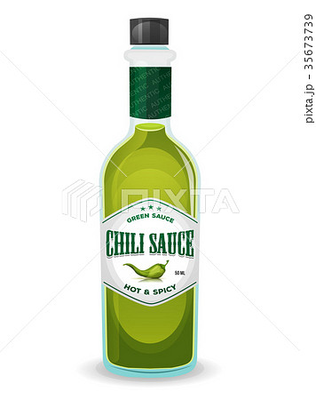 Chili Pepper Green Sauce In Bottle Chili Pepper Green Sauce In Bottle 35673739